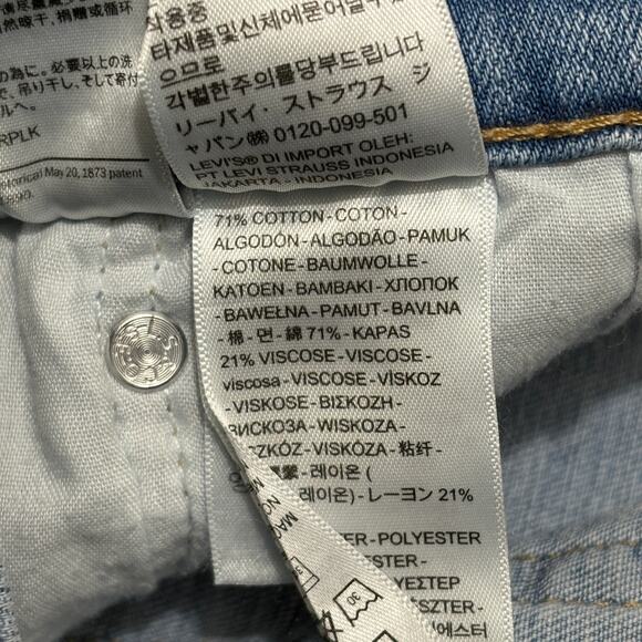 Levi's HIGH RISE Stretch HYPER SOFT Denim Jean Light Blue Wash Shorts Women's 30 - Picture 5 of 5